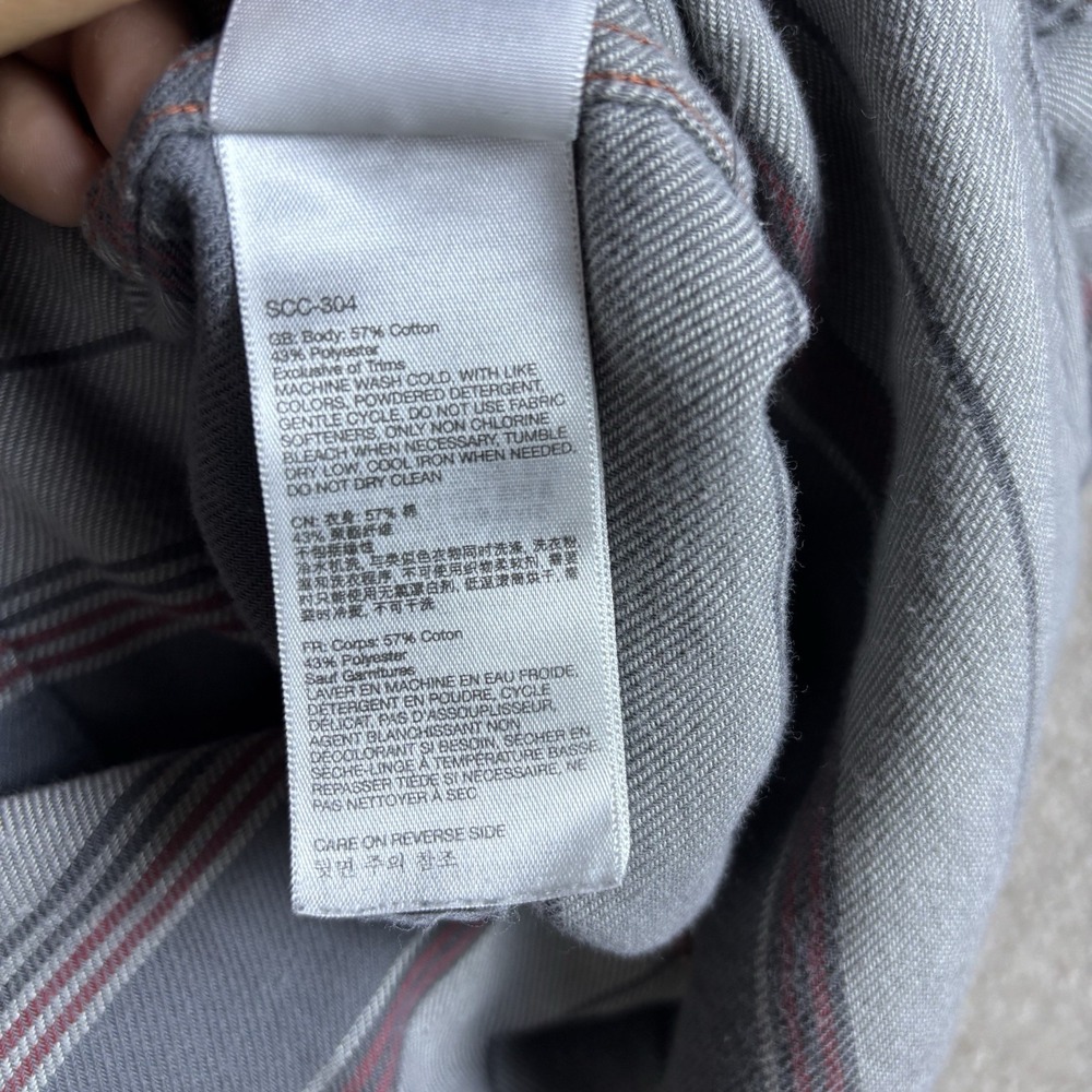 Marmot For Life Button Up Shirt Mens Large Gray Striped Long Sleeve Cotton Blend - Picture 6 of 12